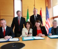 Taoiseach Enda Kenny; Maria Damanaki; Máire Geoghegan-Quinn; Simon Coveney