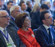 Androulla Vassiliou and Dainius Pavalkis at the 'European Higher Education in the World' conference