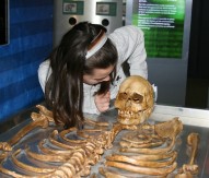 Child observing skeleton
