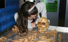 Child observing skeleton