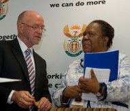 South African ministers Derek Hanekom & Naledi Pandor